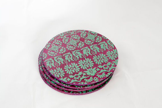 Handmade Purple Decorative Coasters